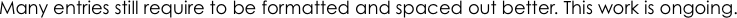 Many entries still require to